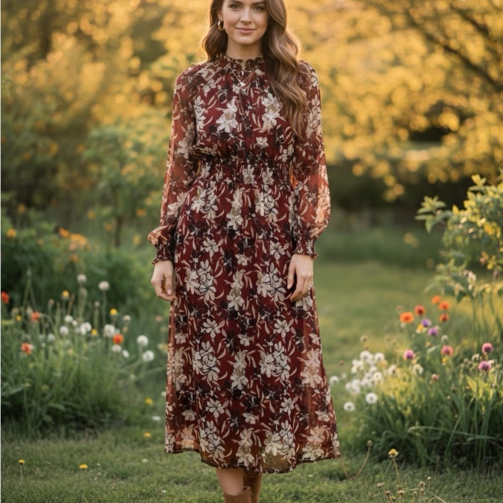 Floral Long Sleeve Dress